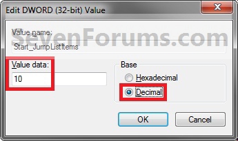 Jump Lists - Change Number of Recent Items to Display-modify.jpg