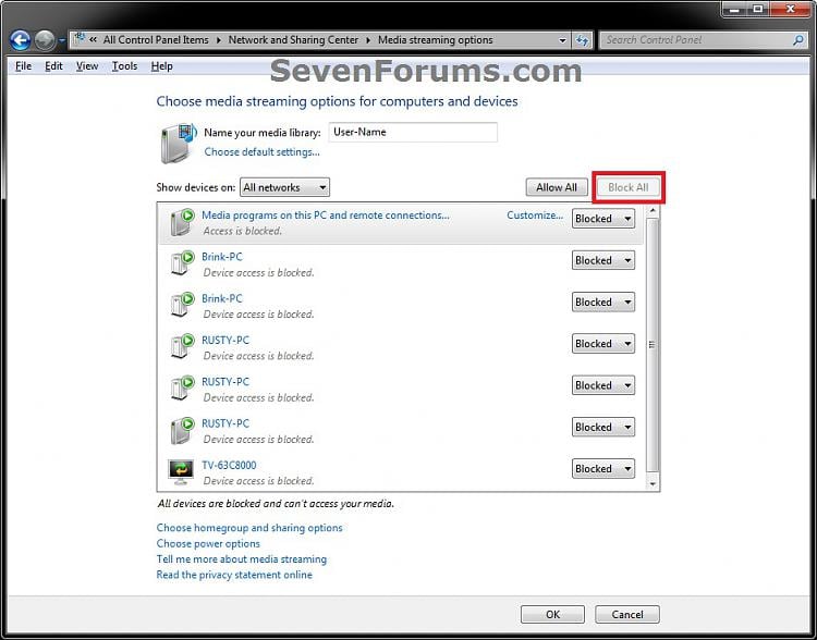 Media Streaming Using Windows Media Player Turn On or Off Tutorials