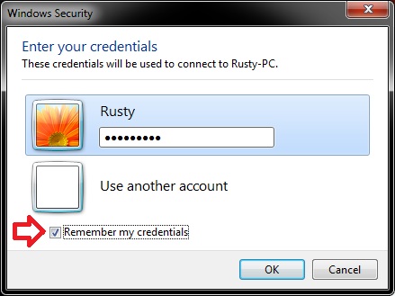 Remote Desktop Connection Automatic Log On - Turn On or Off-credentials-2.jpg