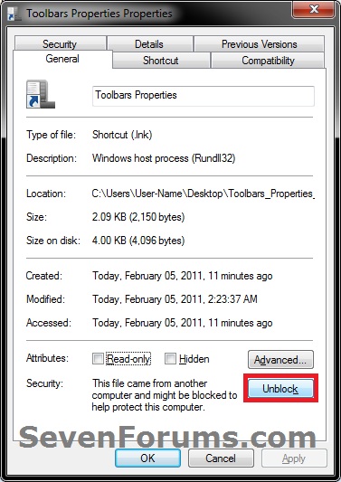 Toolbars Properties Shortcut - Create-unblock.jpg