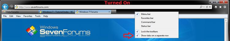 Internet Explorer - &quot;Show tabs on a separate row&quot; - Turn On or Off-turned_on.jpg
