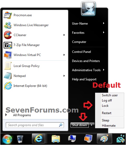 Shut Down, Restart, Sleep, and Hibernate Commands - Add or Remove-start_menu_default.jpg