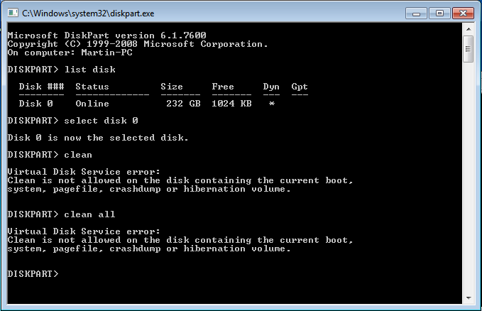 Disk - Clean and Clean All with Diskpart Command-clean.png
