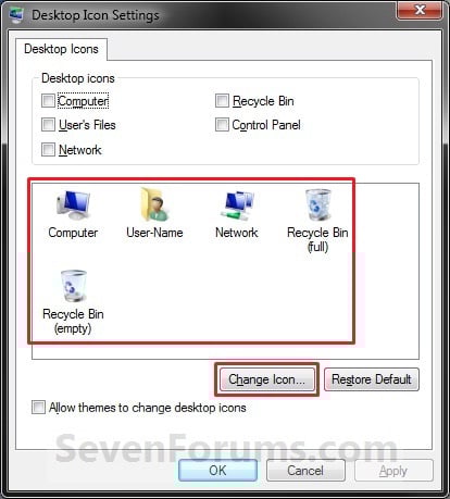 Desktop Icons Change Or Restore Default Icon Windows 10 Forums