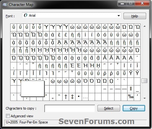 File Name - Hide or Show for a Shortcut and Folder-character-map.jpg