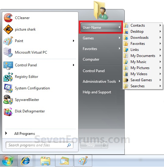 Libraries - Personal and Public User Folders-start_menu.jpg