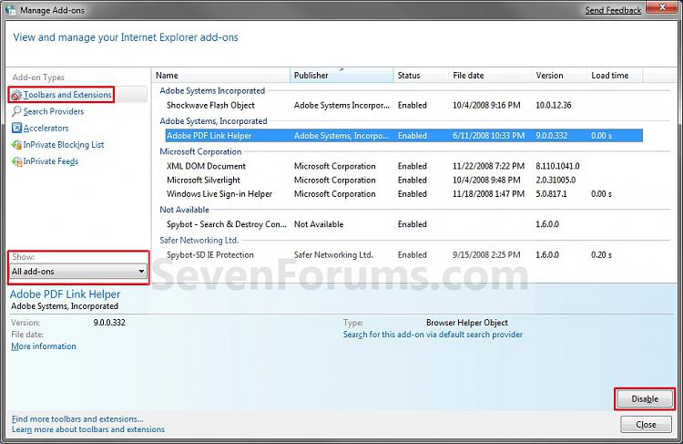 Internet Explorer - Enable or Disable Toolbars and Extensions Add-ons-disable.jpg