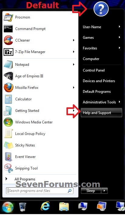 Help and Support - Change Default Icon in Start Menu-default.jpg