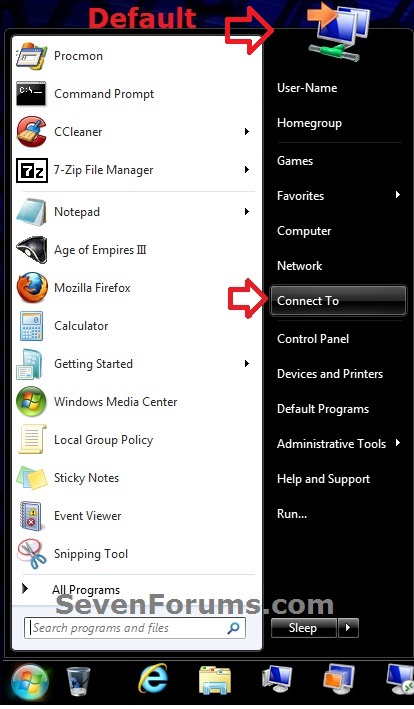 Connect To - Change Default Icon in Start Menu-default.jpg