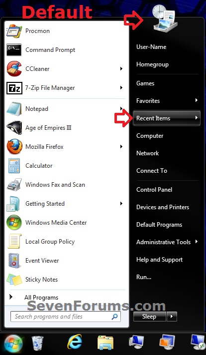 Recent Items - Change Default Icon in Start Menu-default.jpg