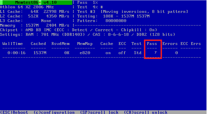 RAM - Test Memtest86+ Windows 10 - 7