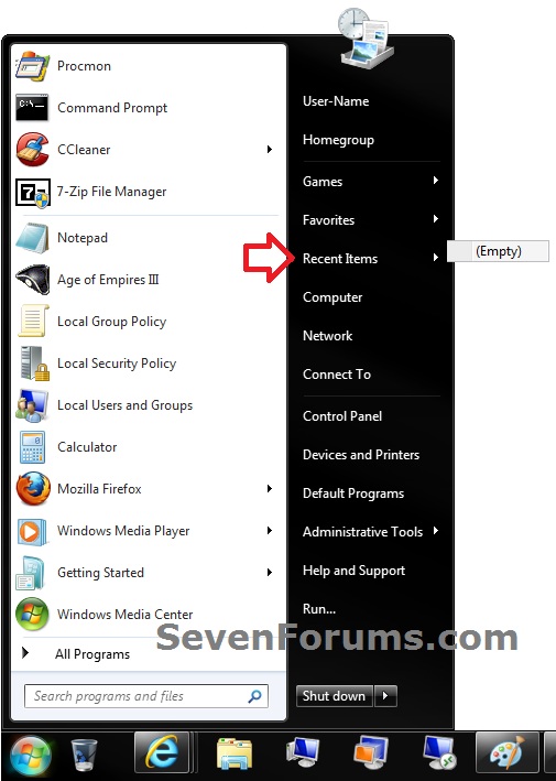 Recent Items List Clear Windows 10 Forums