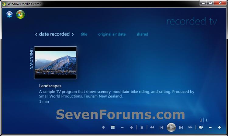 Windows Media Center - Recorded TV - Create Shortcut-recorded-tv.jpg