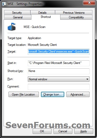 Microsoft Security Essentials - Quick Scan - Create Shortcut-step5e.jpg