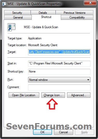 Microsoft Security Essentials - Update &amp; Quick Scan - Create Shortcut-step3.jpg