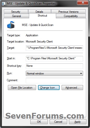 Microsoft Security Essentials - Update &amp; Quick Scan - Create Shortcut-step5.jpg