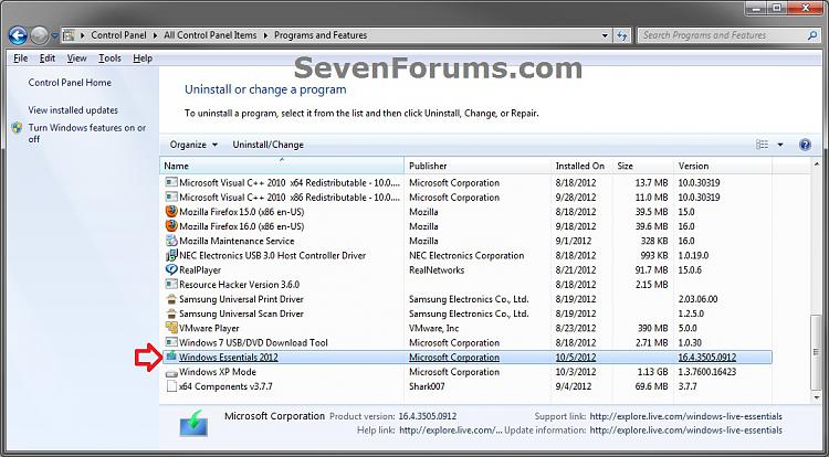 Windows Essentials - Uninstall One or More Programs-step-1.jpg