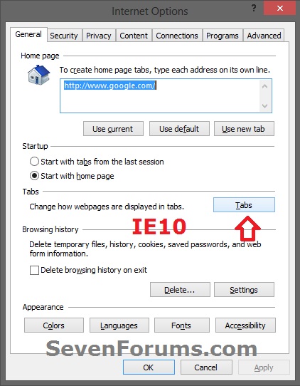Internet Explorer New Tab - Change What Page it Opens To-ie10.jpg