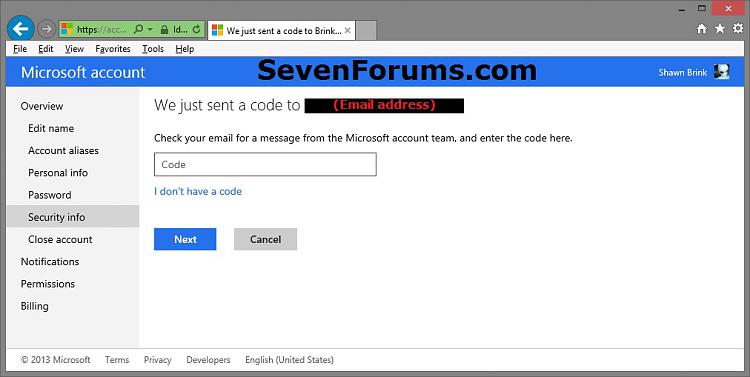 Microsoft Account &quot;Two-step Verification&quot; - Turn On or Off-email-code-1.jpg
