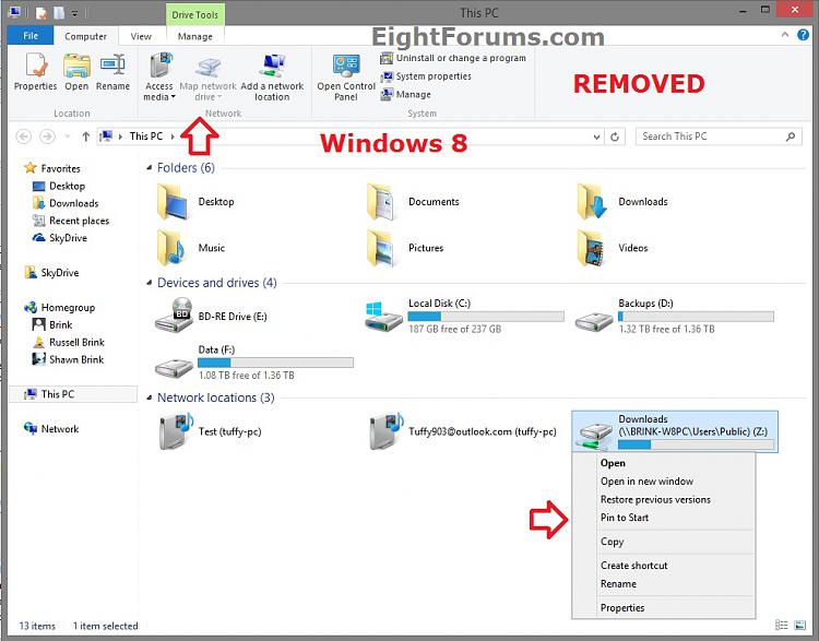 Map Network Drive and Disconnect Network Drive - Add or Remove-windows_8_removed.jpg