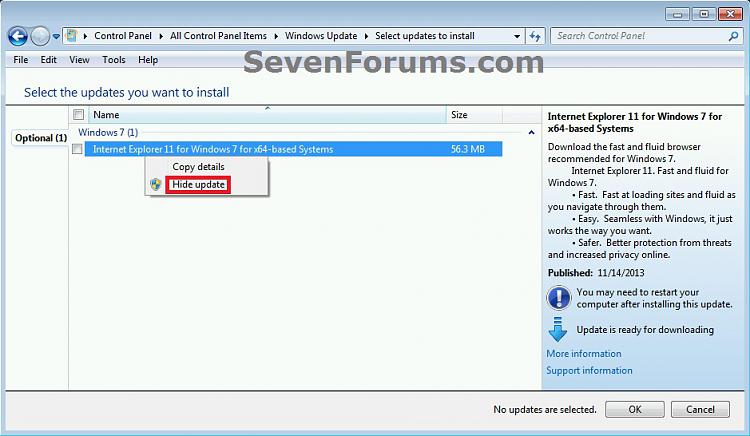 Internet Explorer 11 - Uninstall in Windows 7-hide_ie11_windows_update.jpg