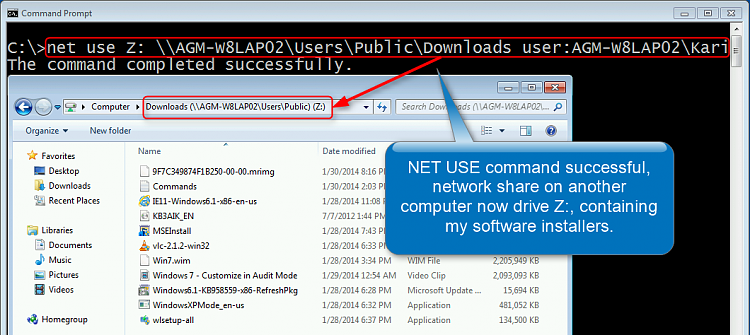 Windows 7 Image - Customize in Audit Mode with Sysprep-net_use_command.png
