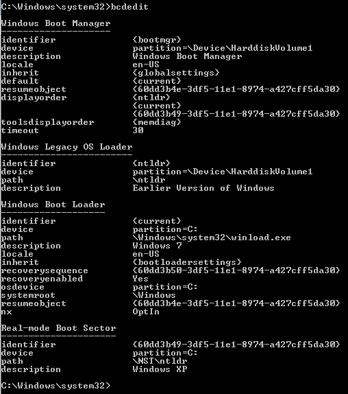 Dual Boot Installation with Windows 7 and XP-bcdedit.png