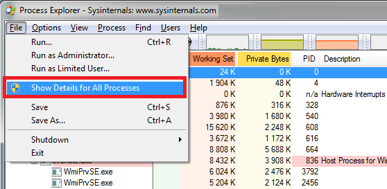 Process Explorer + VirusTotal (to check all processes with 50+ AV's)-pe-admin-launch.png