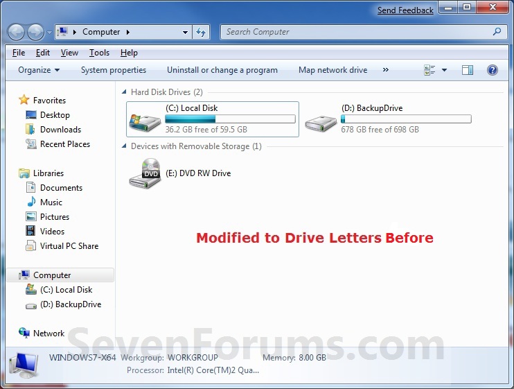 Drive Letters - Show Before or After Name in Computer  Tutorials