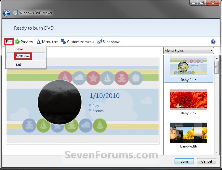 Windows DVD Maker - How to Use-save_as.jpg