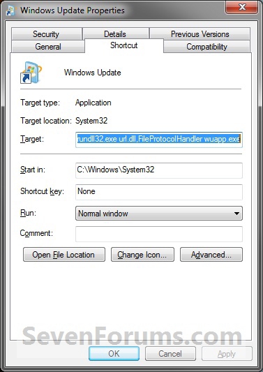 Windows Update Shortcut - Create in Windows 7-step6.jpg