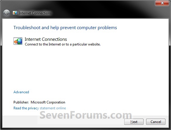 Internet Connections Troubleshoot Shortcut - Create-internet_connections.jpg