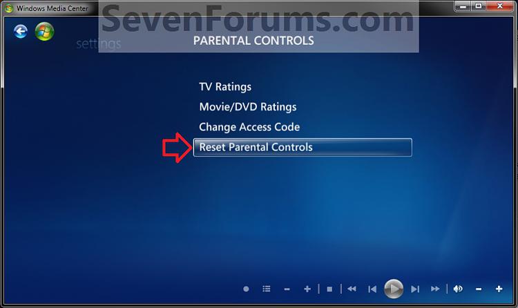 Windows Media Center Parental Controls - Reset-reset1.jpg