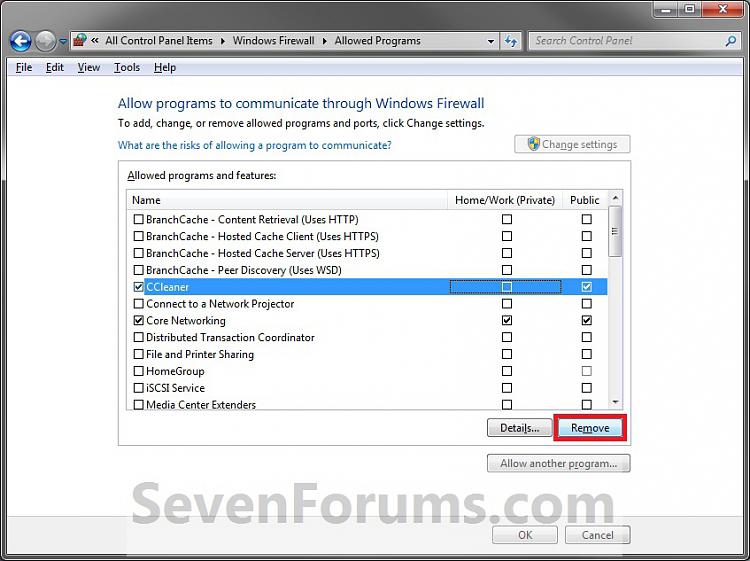 Windows Firewall - Add or Remove an Exception-remove-1.jpg