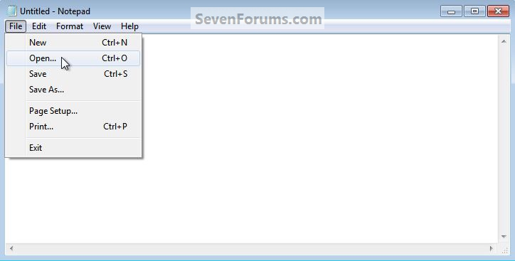 Hosts File : Use in Windows 7 / Vista-notepad_open.jpg