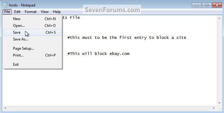 Hosts File : Use in Windows 7 / Vista-hosts_save.jpg