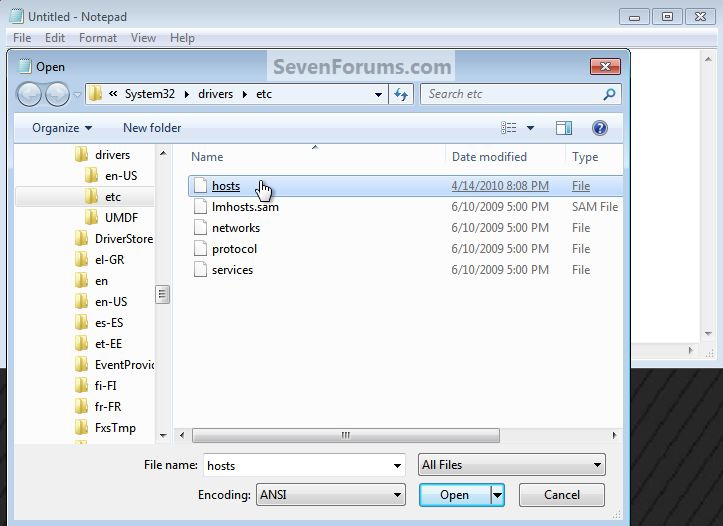 Hosts File : Use in Windows 7 / Vista-select.jpg