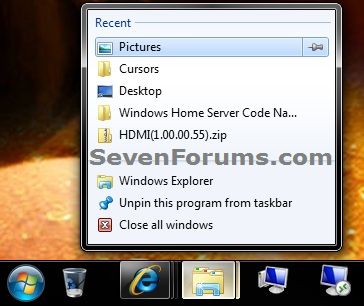 Jump Lists - Reset and Clear All Items-taskbar-before.jpg