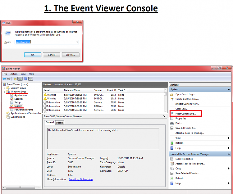 Event Viewer - Create a Custom System Monitoring-1.-eventvwr.msc.png