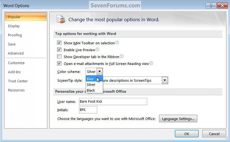 MS Office Word : Set Document Color-select-blue.jpg