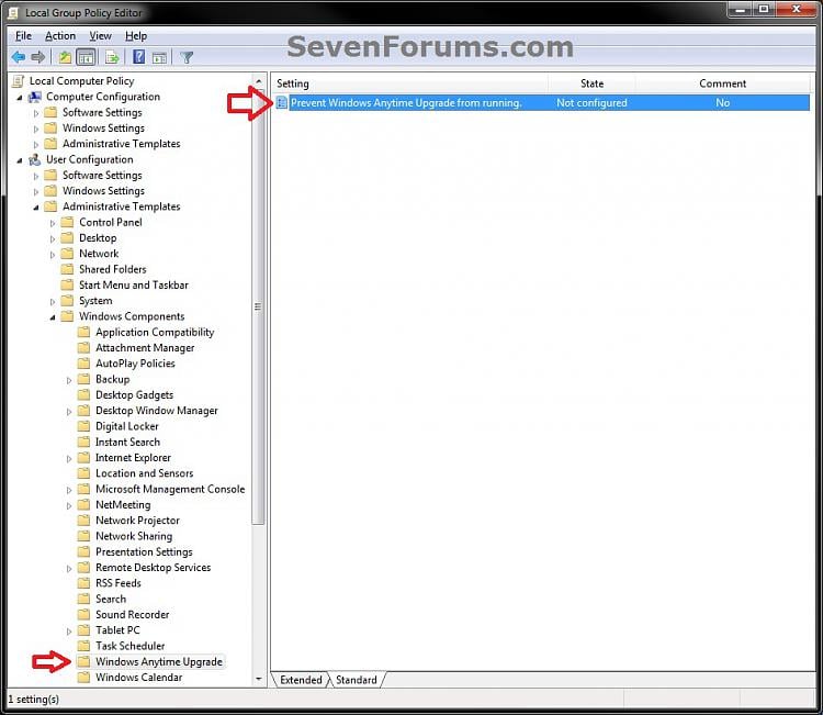 Windows Anytime Upgrade Enable or Disable Tutorials