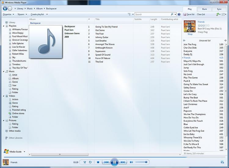 how to get album info in windows media player