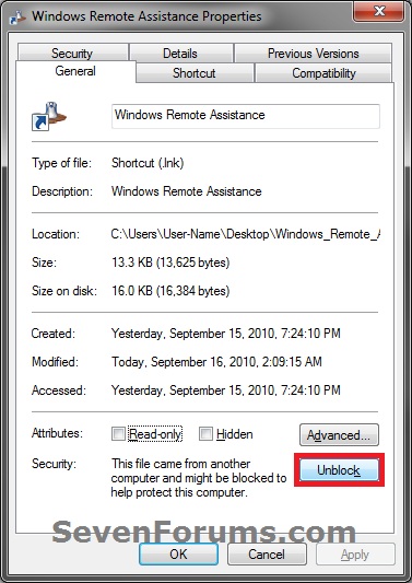 Windows Remote Assistance Shortcut - Create-unblock.jpg