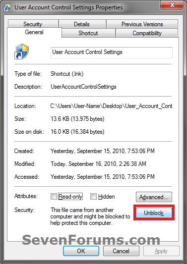 user account control settings shortcut command