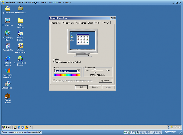 Installing Win98 on my desktop with Win7-windowsme_in_vmware_player.png