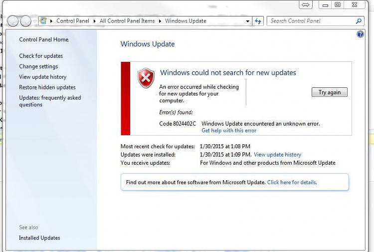 Windows 7 Update Servers down? Error 8024402c on 7 machines today-updtfail.jpg
