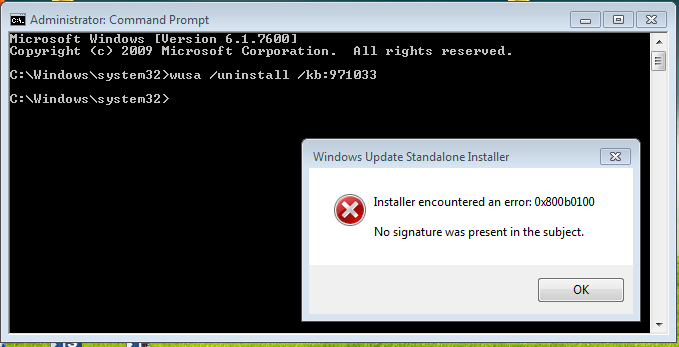 Unable to update Windows 7 Service Pack 1 (Error code 800B0100)-capture.png