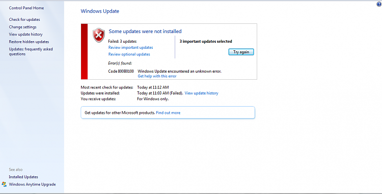 Unable to install updates, Error Code 800B0100-error.png