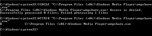 Error code 80070005 trying to install KB3033890 (WMP patch)-icacls-attrib.png