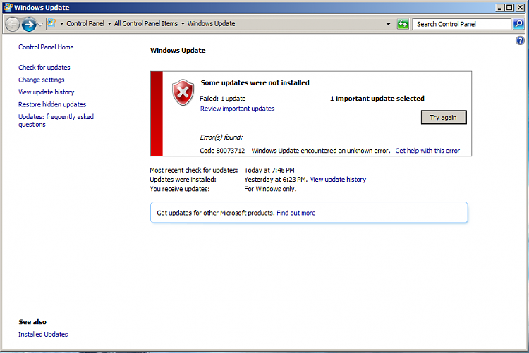 Windows Update Error Code 80073712 (kb976932) SP 1-failedupdate.png